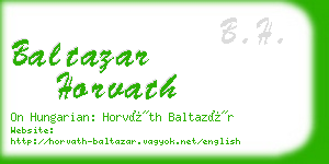 baltazar horvath business card